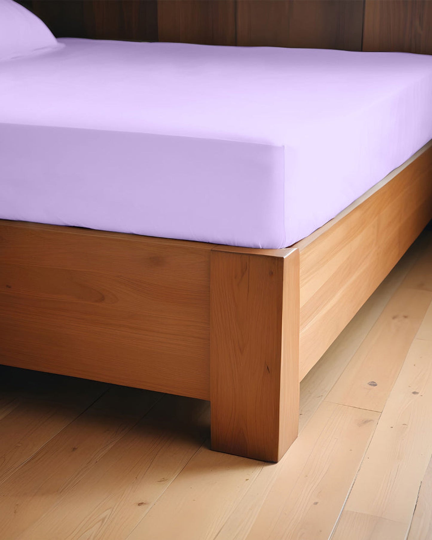 طقم ملاءات قطنية منزلية 3 قطع فائقة النعومة بلون بنفسجي فاتح