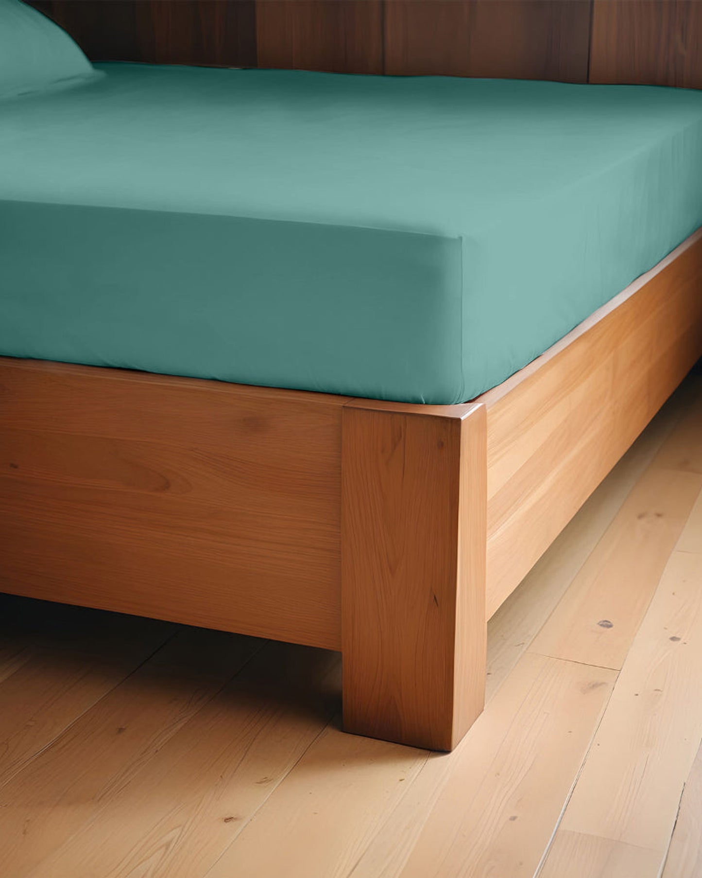 طقم ملاءات قطنية منزلية، 3 قطع، فائقة النعومة، لون أزرق مخضر