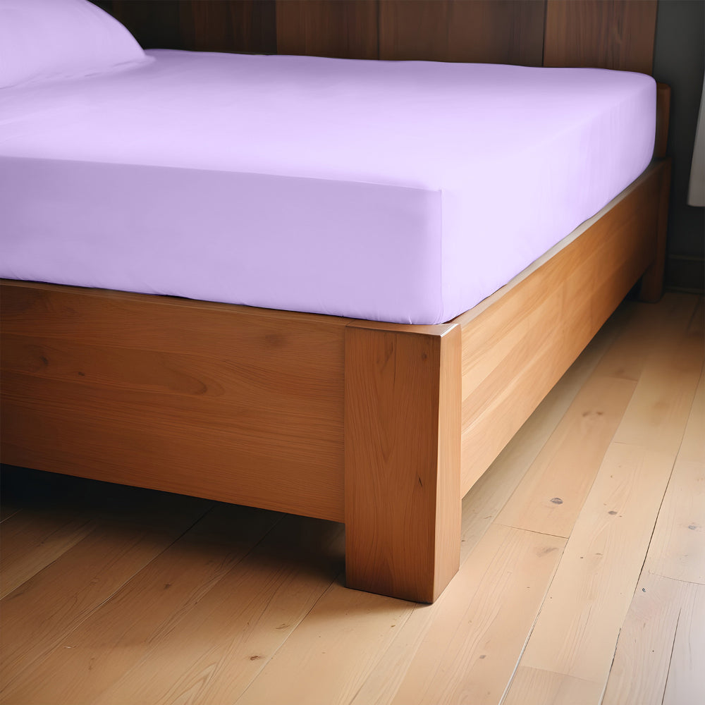 طقم ملاءات قطنية منزلية فائقة النعومة مكون من 3 قطع، لون بنفسجي فاتح