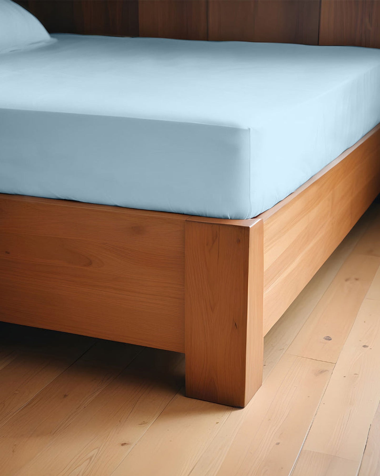 طقم ملاءات قطنية منزلية 3 قطع فائقة النعومة باللون الأزرق السماوي