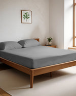 طقم ملاءات قطنية منزلية فائقة النعومة مكون من 3 قطع باللون الفضي