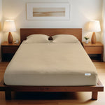 طقم ملاءات قطنية منزلية فائقة النعومة، مكون من 3 قطع، لون بيج