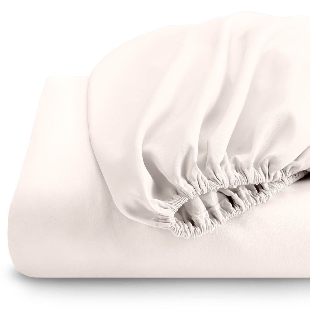 طقم ملاءات قطنية منزلية فائقة النعومة مكون من 3 قطع، عاجي