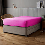 ملاءة سرير قطنية 100% ساتان 300TC من Cotton Home مكونة من 3 قطع باللون الفوشيا