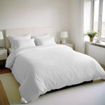 طقم غطاء لحاف مخطط من القطن المنزلي مكون من 6 قطع باللون الأبيض