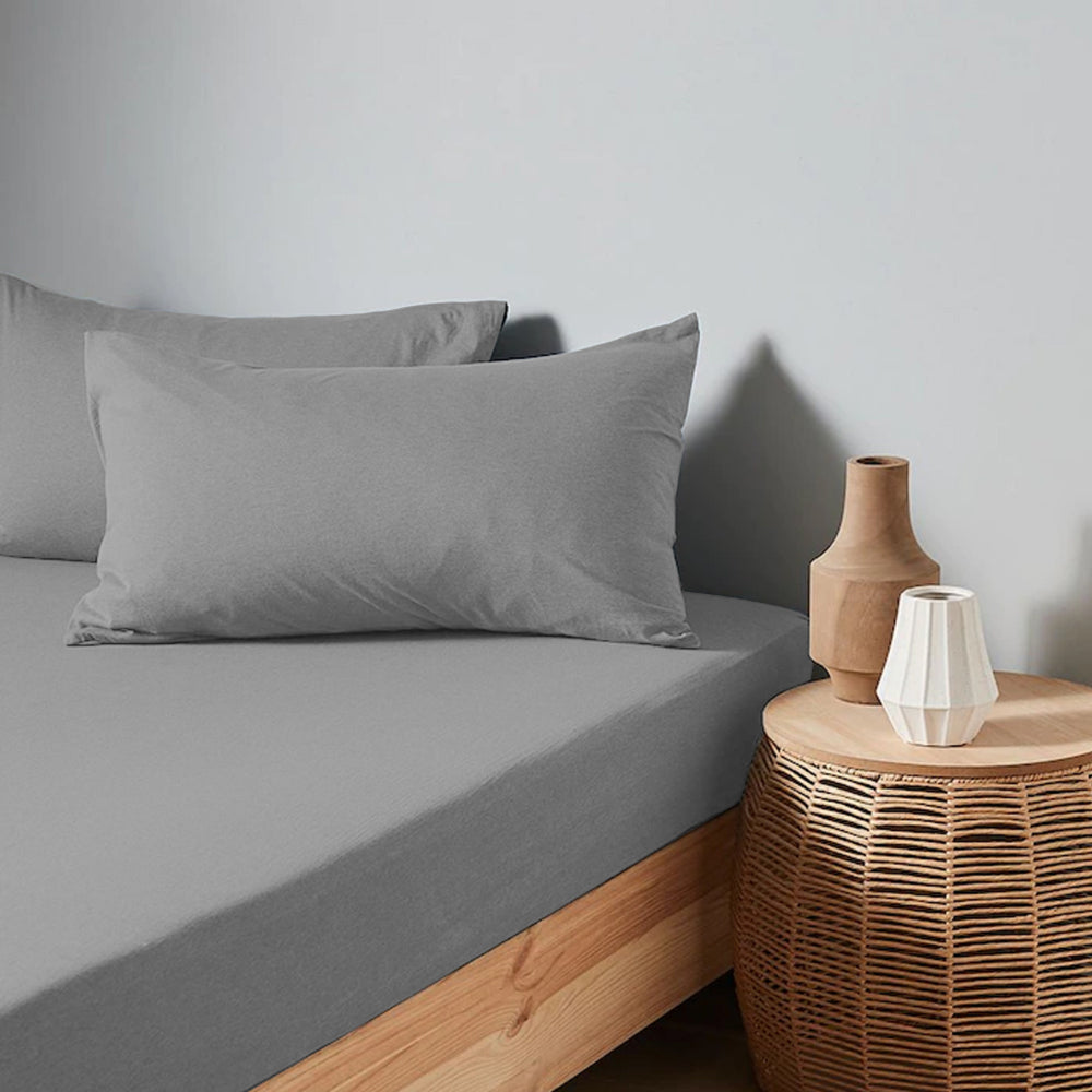 Cotton Home Jersey 1-piece Fitted Sheet Grey