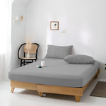 ملاءة سرير قطنية منزلية من قطعة واحدة باللون الرمادي