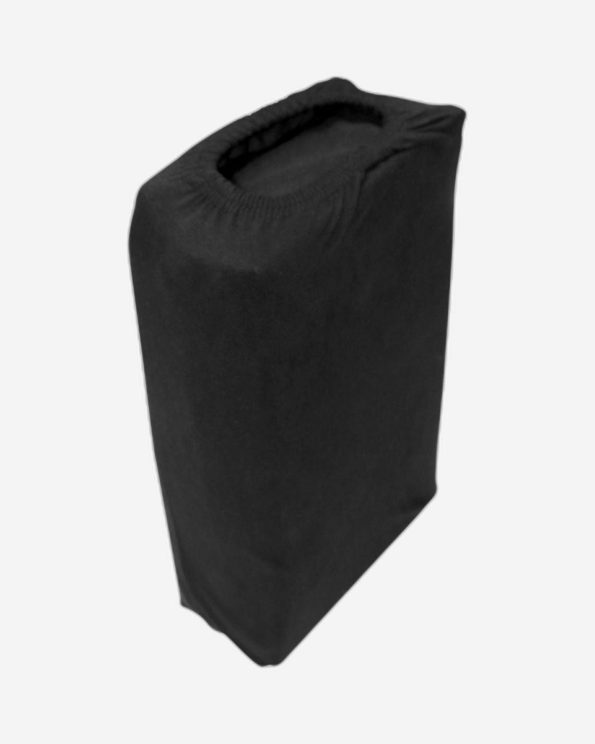 ملاءة سرير قطنية منزلية قطعة واحدة، لون أسود جيرسي