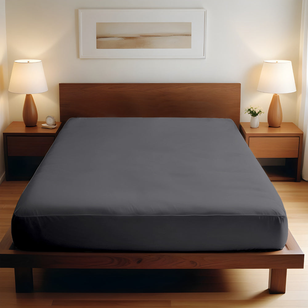 ملاءة سرير قطنية منزلية فائقة النعومة، قطعة واحدة، فضية