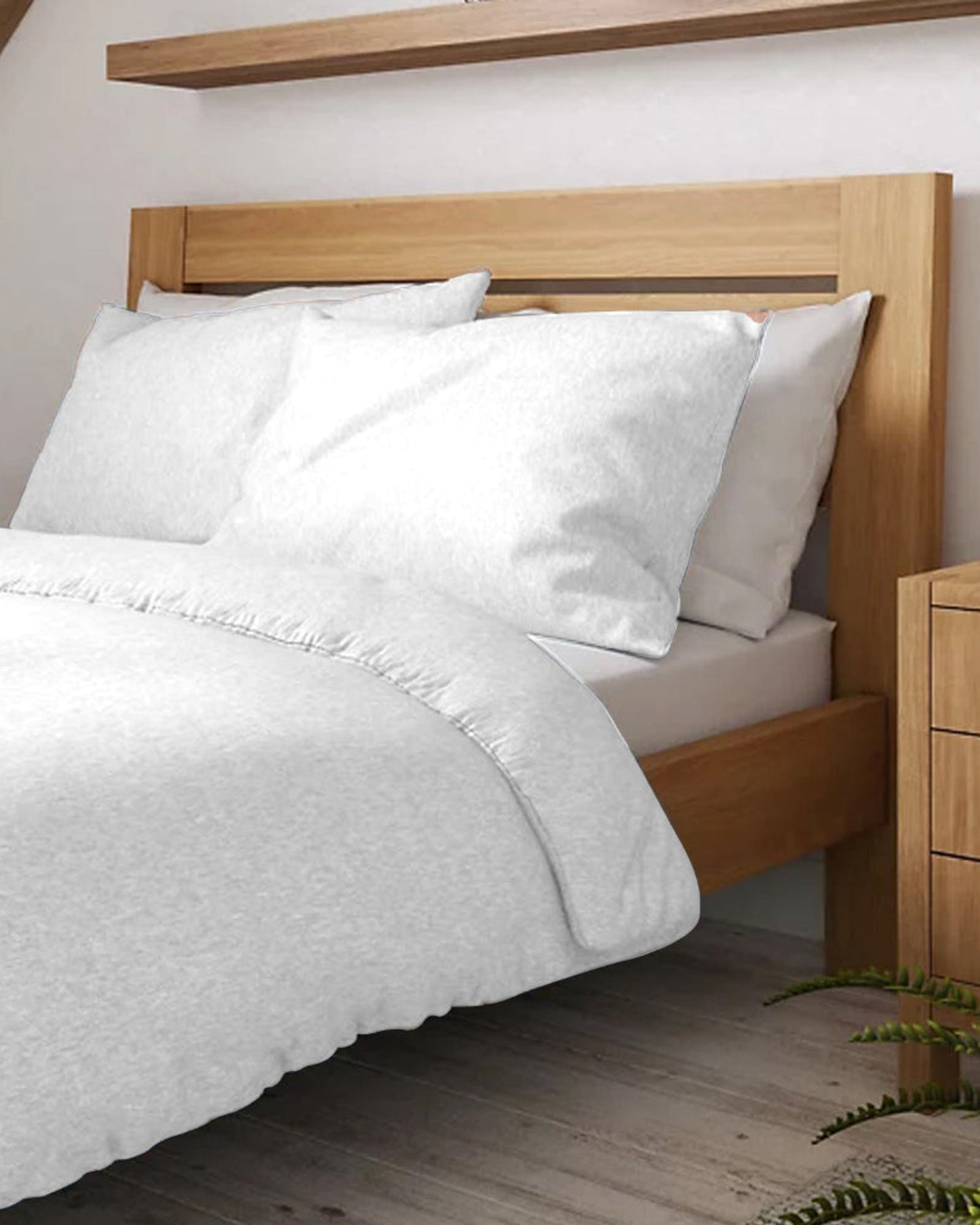 طقم غطاء لحاف قطني من 3 قطع، أبيض