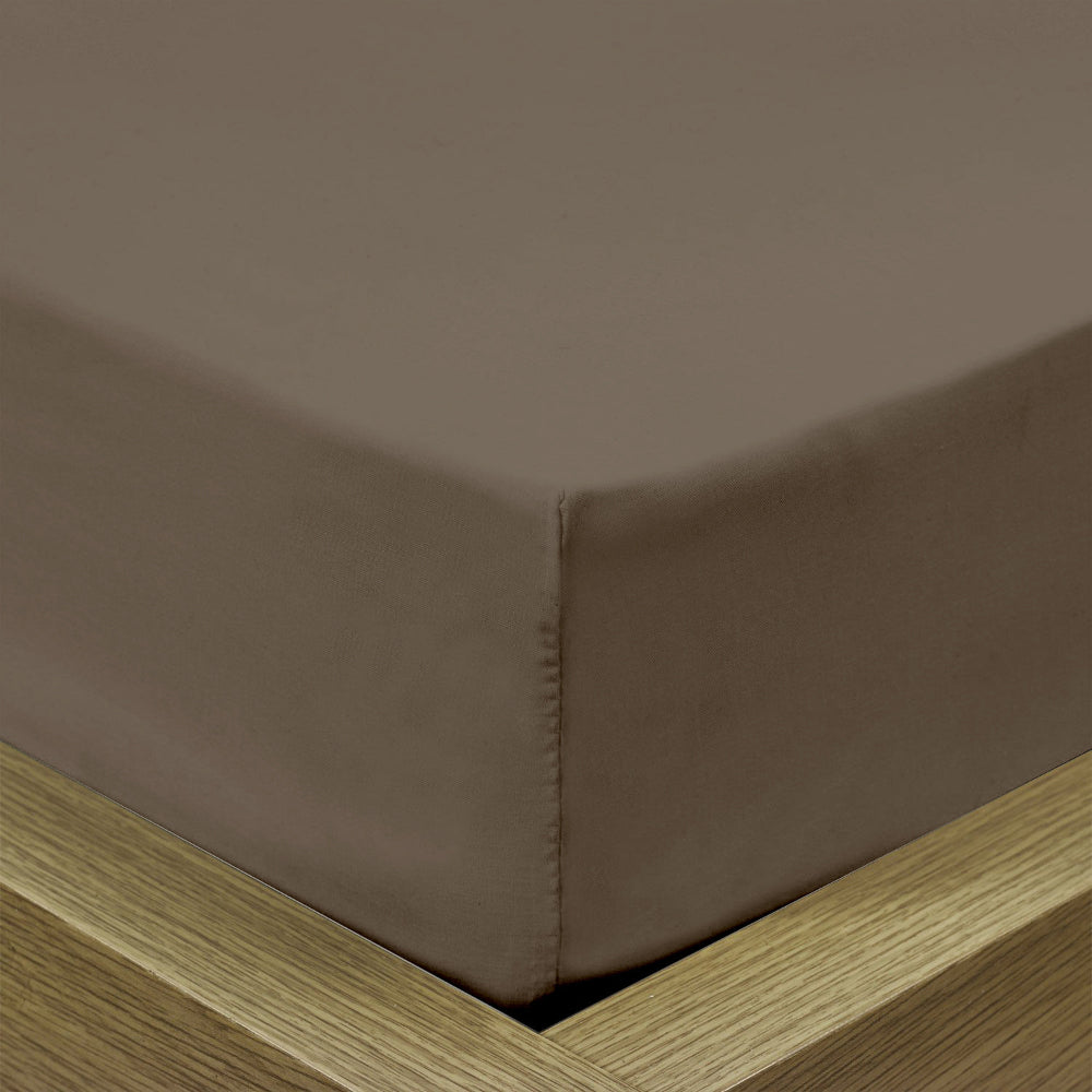 ملاءة سرير قطنية منزلية قطعة واحدة فائقة النعومة باللون البني