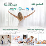 طقم مكون من 3 قطع من غطاء مرتبة قطني مطبوع مع غطائين للوسادة من Cotton Home باللونين الأبيض والرمادي بتصميم هندسي