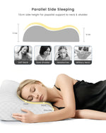 وسادة قطنية كلاسيكية من إسفنج الذاكرة سهلة التنفس ومقاومة للتوتر، مصنوعة من القماش باللون الأبيض