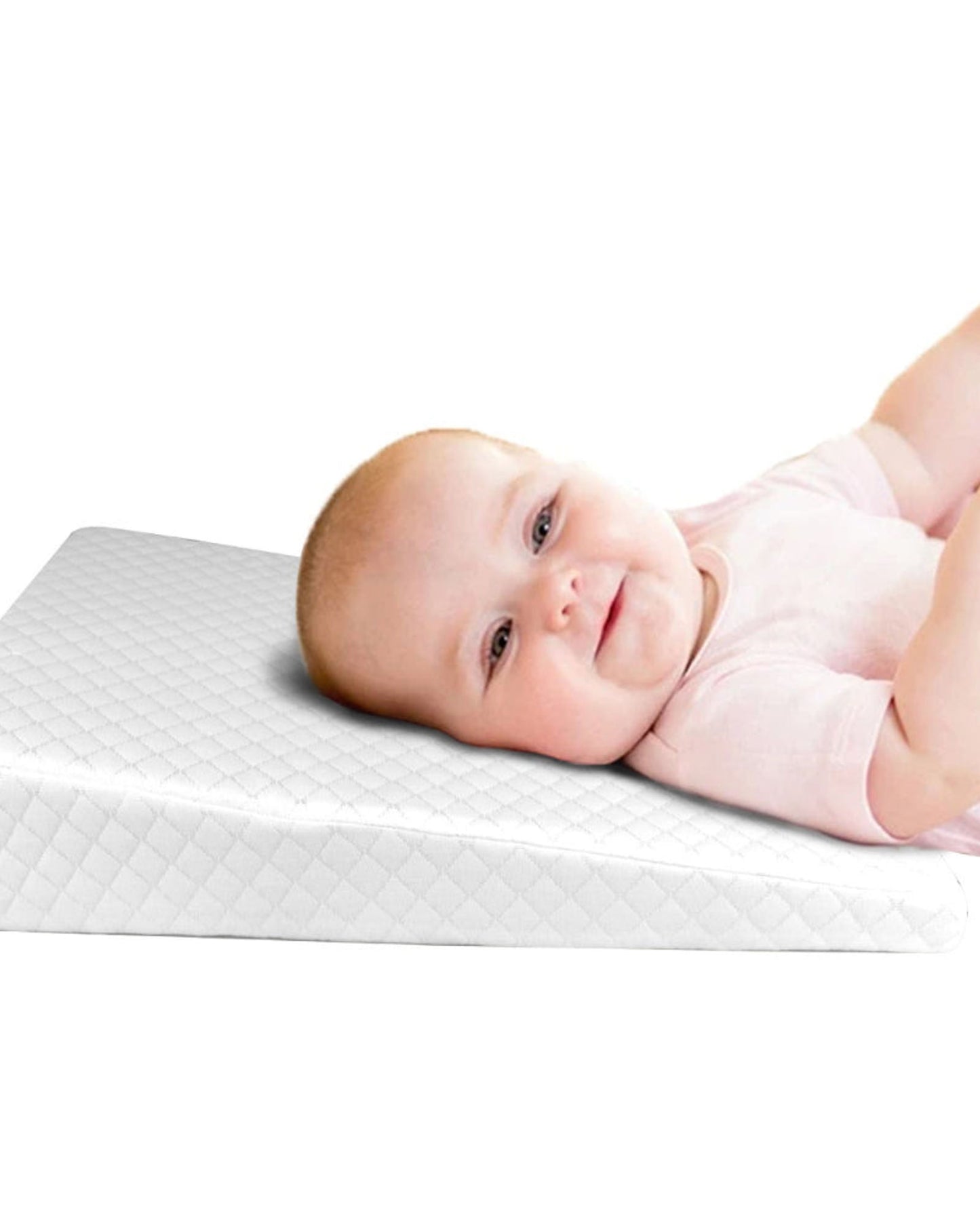 وسادة منزلية قطنية ناعمة على شكل إسفين، لون أبيض