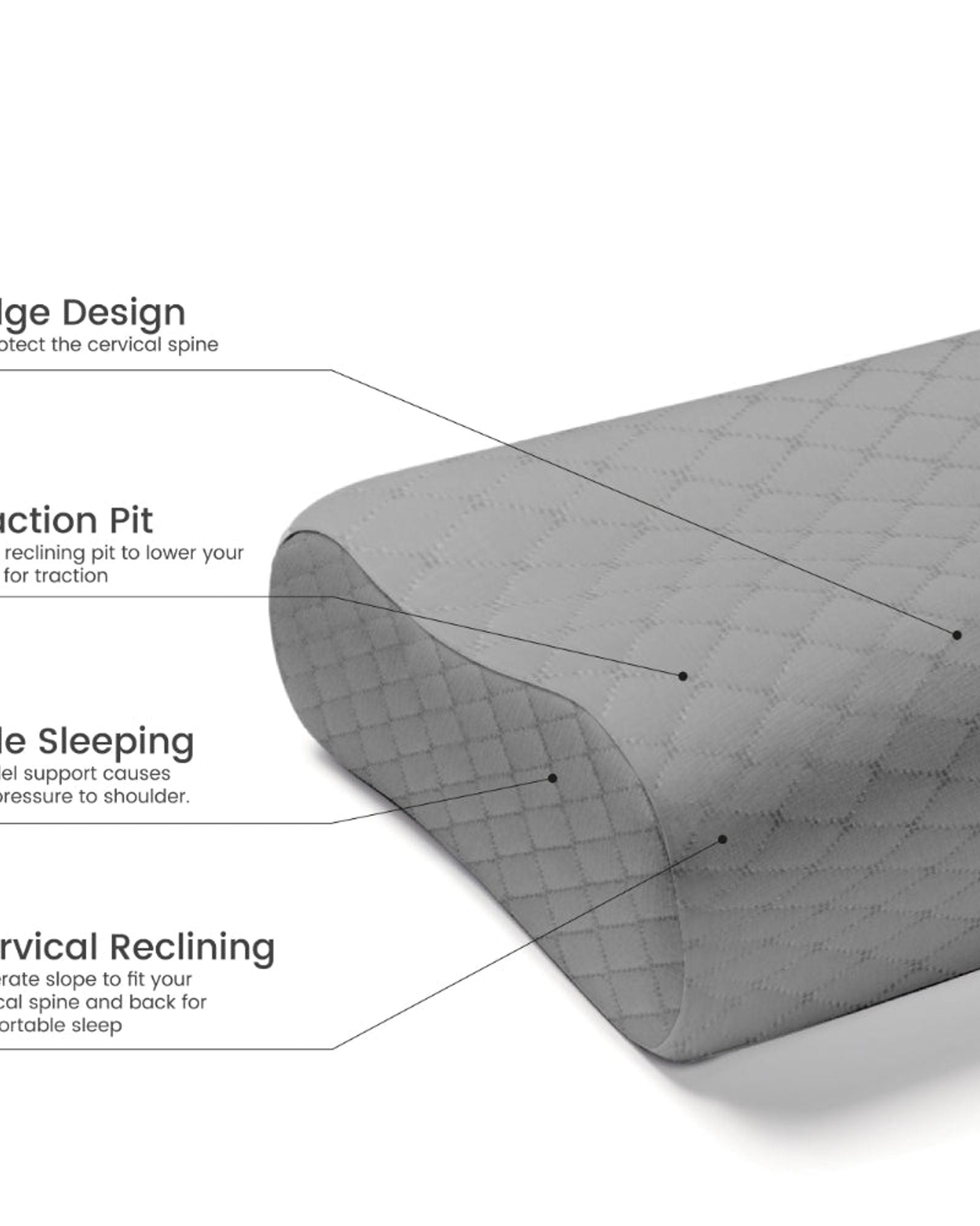 وسادة قطنية ناعمة من إسفنج الذاكرة مضادة للتوتر، مصنوعة من قماش رمادي