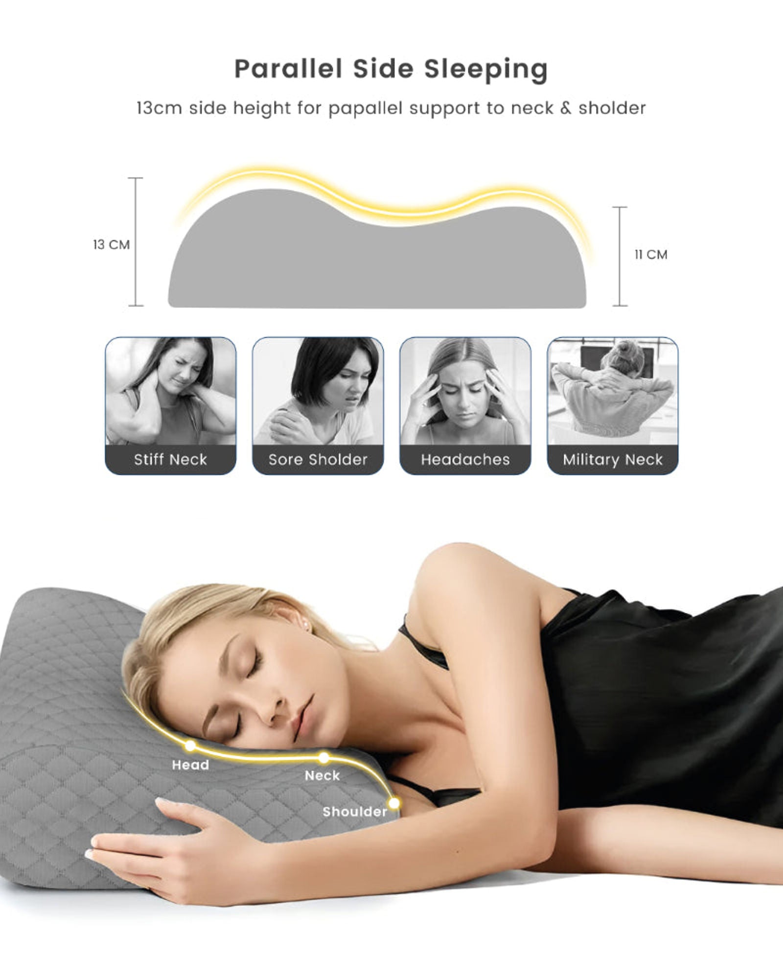 وسادة قطنية ناعمة من إسفنج الذاكرة مضادة للتوتر، مصنوعة من قماش رمادي