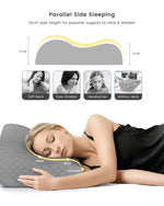 وسادة قطنية كلاسيكية سهلة التنفس من إسفنج الذاكرة مضادة للتوتر، قماش رمادي