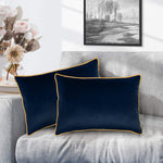 وسادة مخملية من القطن المنزلي مقاس 45 × 30 سم، عبوة من قطعتين
