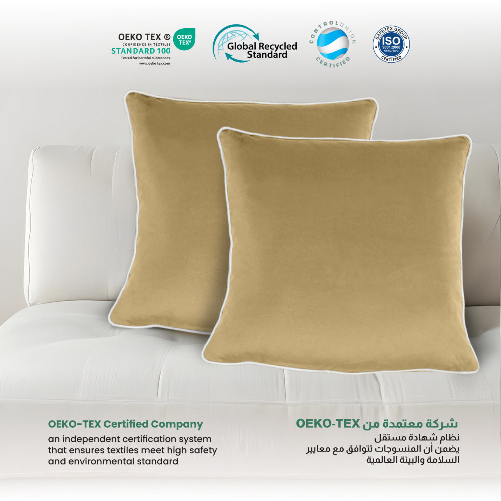 وسادة مخملية من القطن المنزلي مقاس 45 × 45 سم، عبوة من قطعتين
