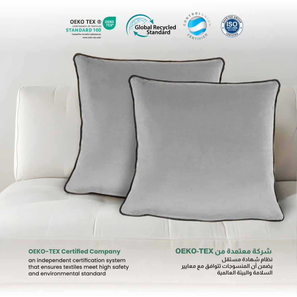 وسادة مخملية من القطن المنزلي مقاس 45 × 45 سم، عبوة من قطعتين