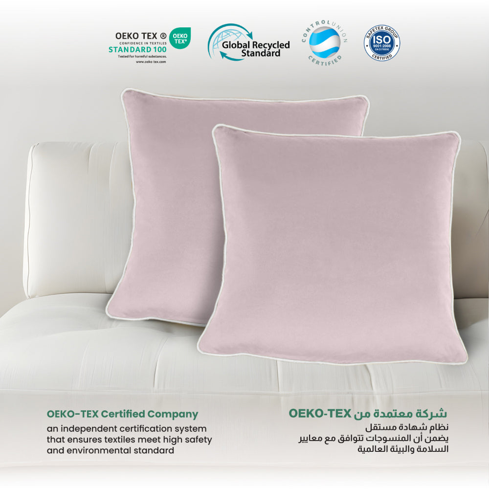 وسادة مخملية من القطن المنزلي مقاس 45 × 45 سم، عبوة من قطعتين