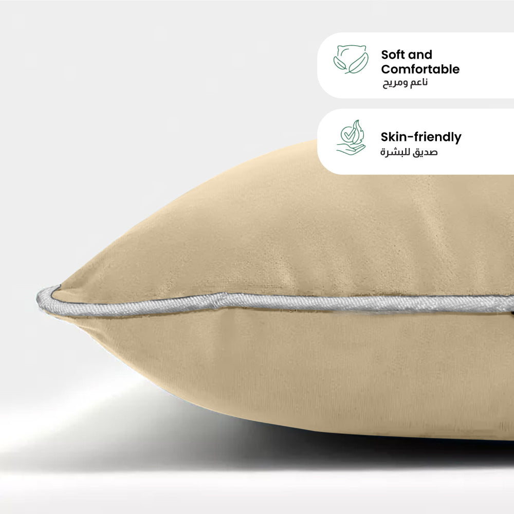 وسادة مخملية من القطن المنزلي مقاس 45 × 45 سم، عبوة من قطعتين