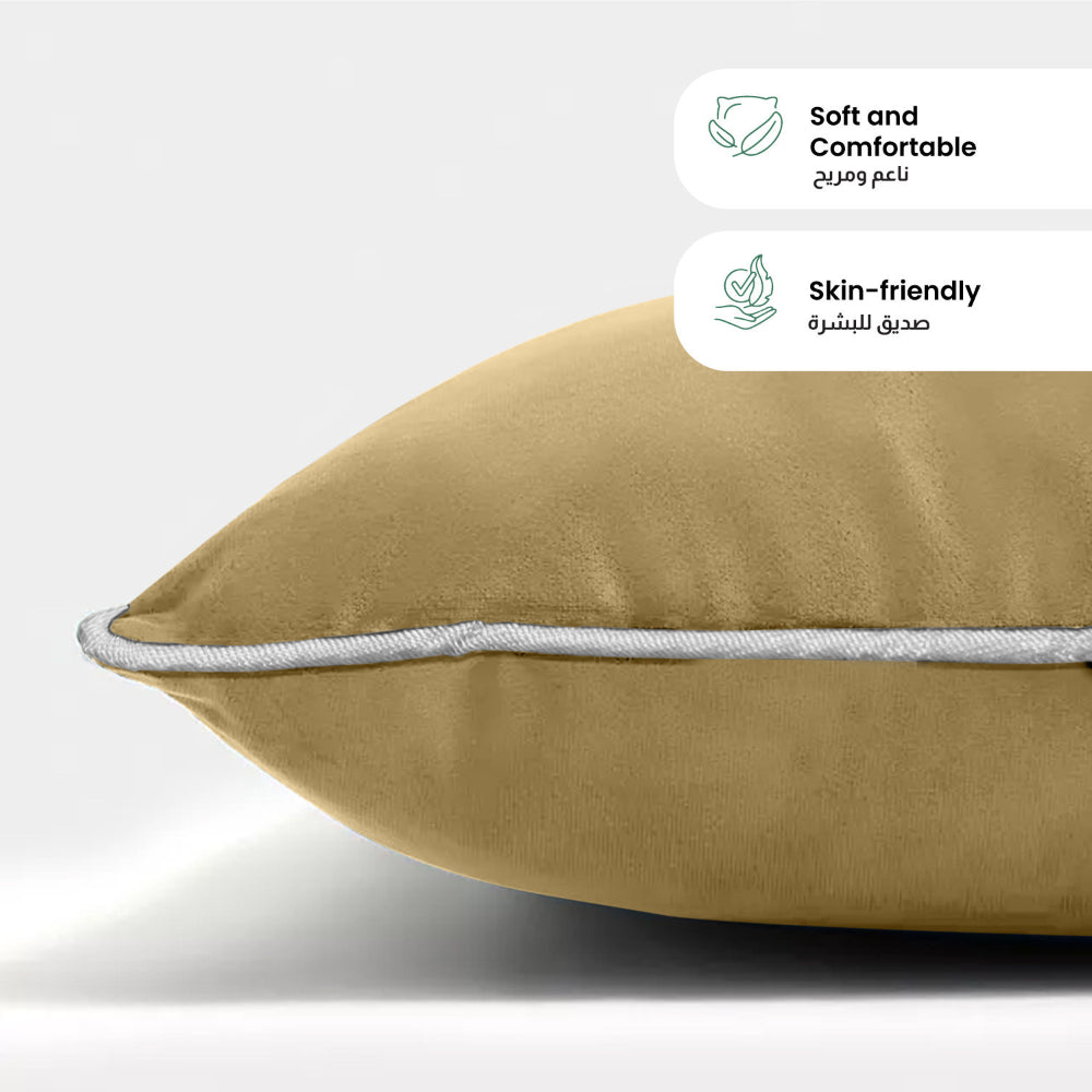 وسادة مخملية من القطن المنزلي مقاس 45 × 30 سم، عبوة من 4 قطع