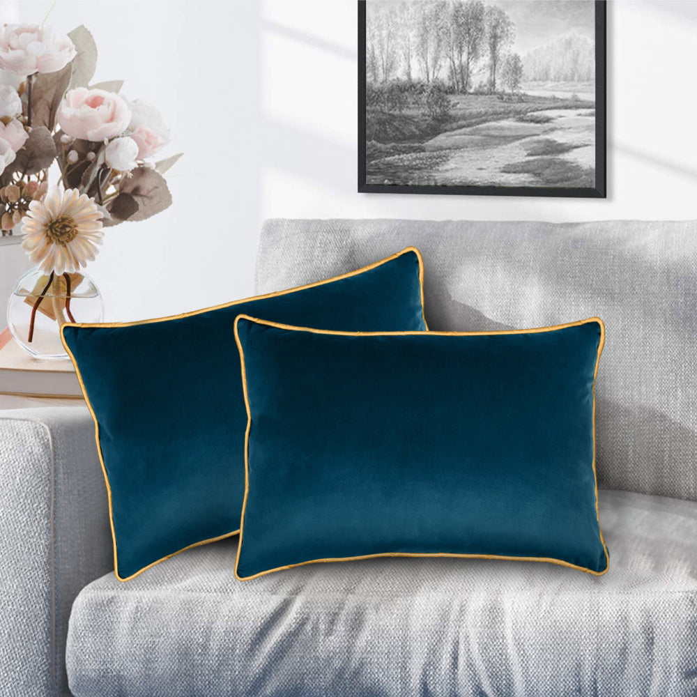 وسادة مخملية من القطن المنزلي مقاس 45 × 30 سم، عبوة من 4 قطع