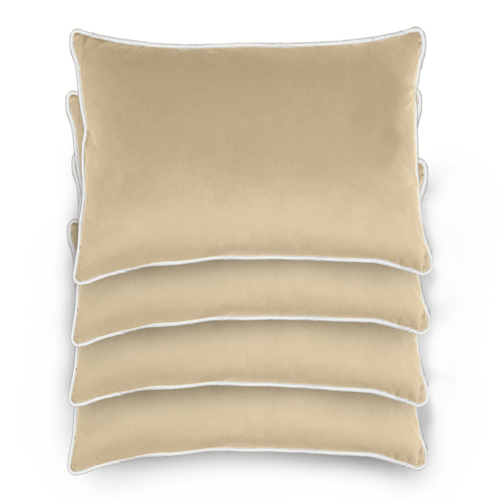 وسادة مخملية من القطن المنزلي مقاس 45 × 30 سم، عبوة من 4 قطع