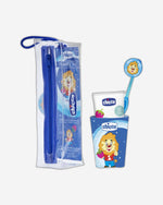 مجموعة الفم للأولاد 36 شهرًا فما فوق باللون الأزرق