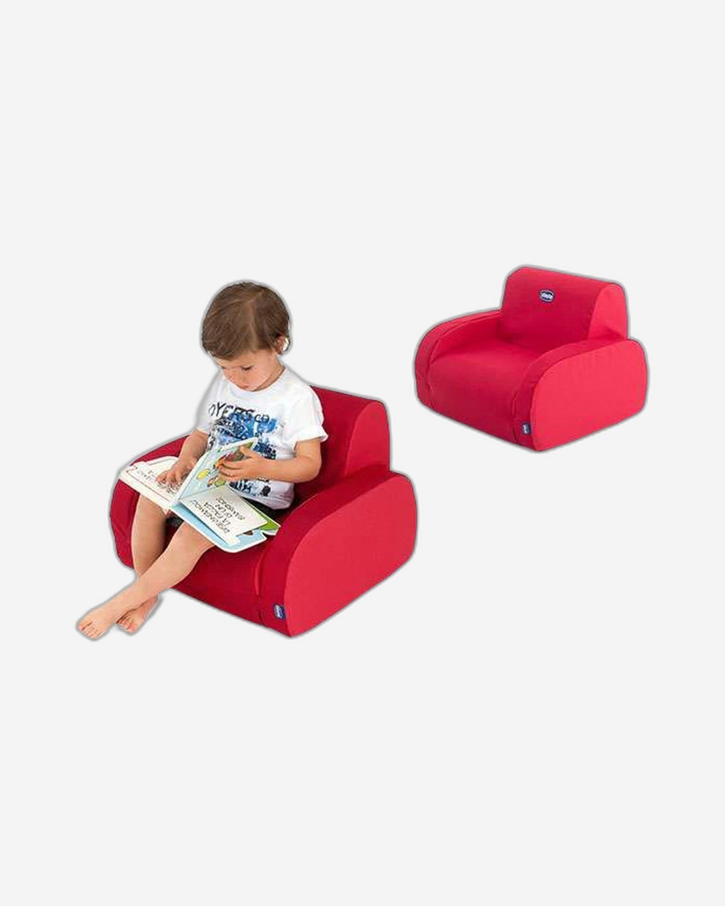 كرسي بذراعين ملتوٍ (3 تكوينات) أحمر