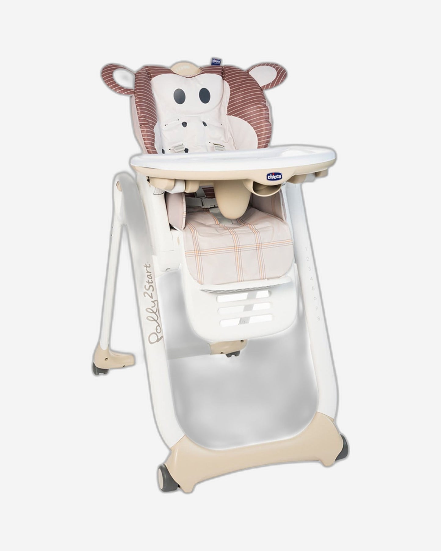 كرسي طعام مرتفع CHICCO POLLY 2 START من عمر 0 أشهر إلى 3 سنوات بتصميم قرد