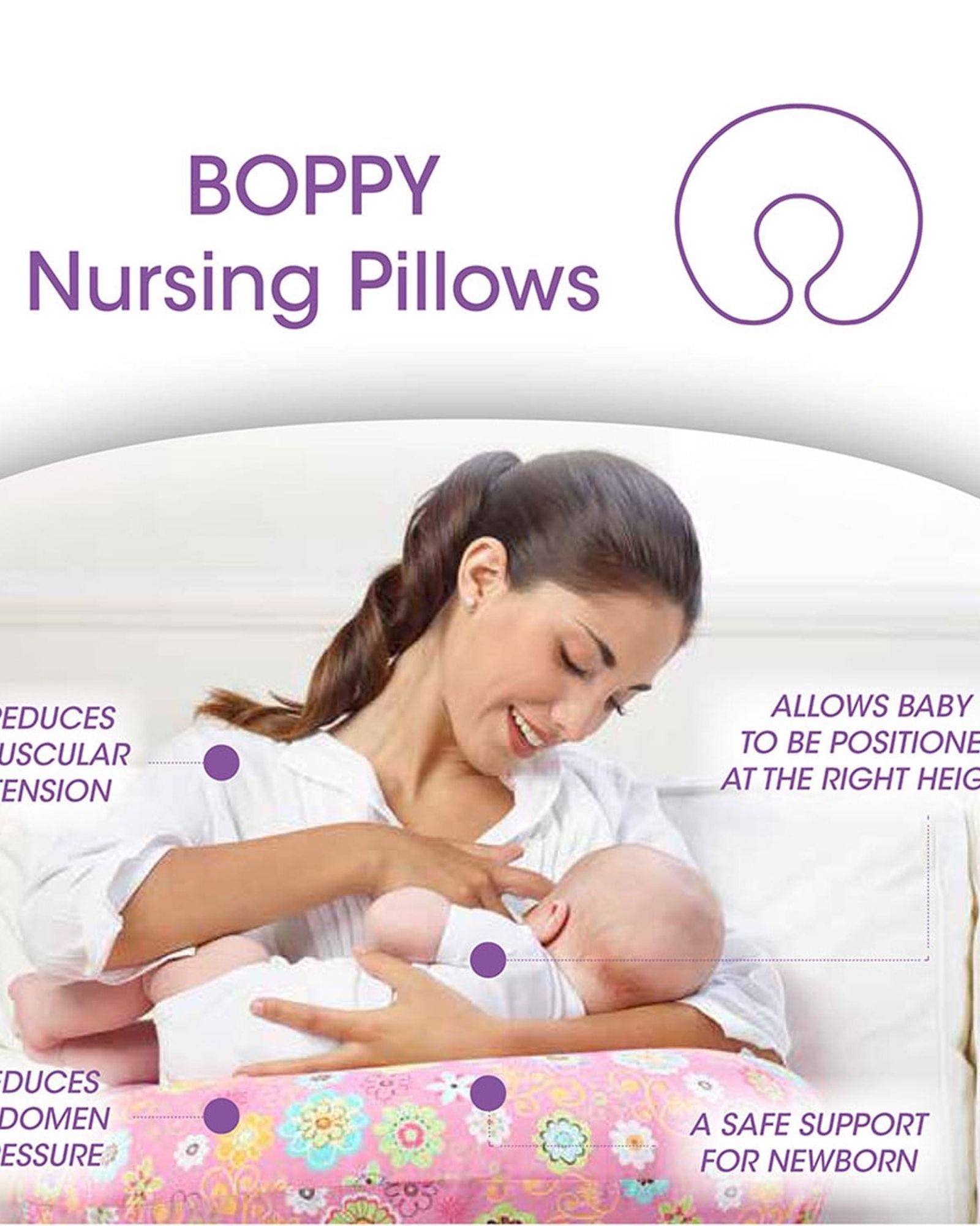 وسادة شيكو بوبي مع غطاء قطني بتصميم "هيلو بيبي"