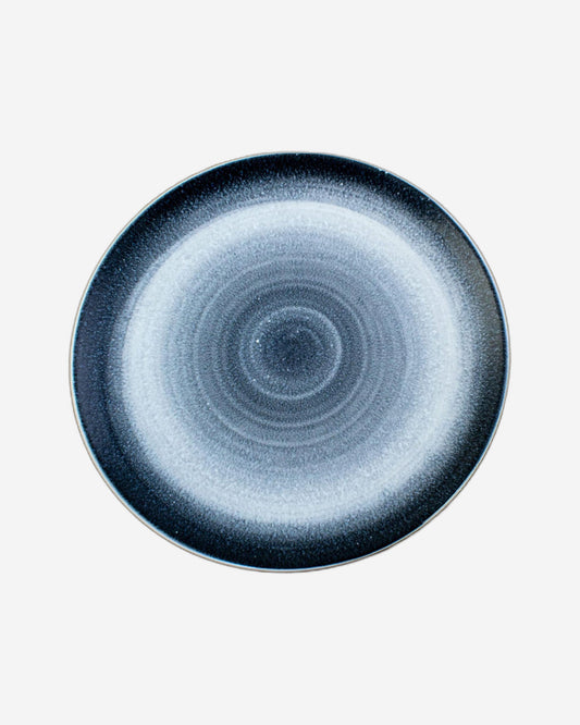 طبق عشاء اسكندنافي تفاعلي ضحل من الخزف الصيني العظمي، مقاس 27 سم، أزرق، أبيض/أزرق