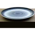 طبق عشاء اسكندنافي تفاعلي ضحل من الخزف الصيني العظمي، مقاس 27 سم، أزرق، أبيض/أزرق