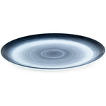 طبق عشاء اسكندنافي تفاعلي ضحل من الخزف الصيني العظمي، مقاس 27 سم، أزرق، أبيض/أزرق