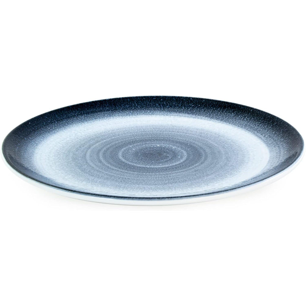طبق عشاء اسكندنافي تفاعلي ضحل من الخزف الصيني العظمي، مقاس 27 سم، أزرق، أبيض/أزرق