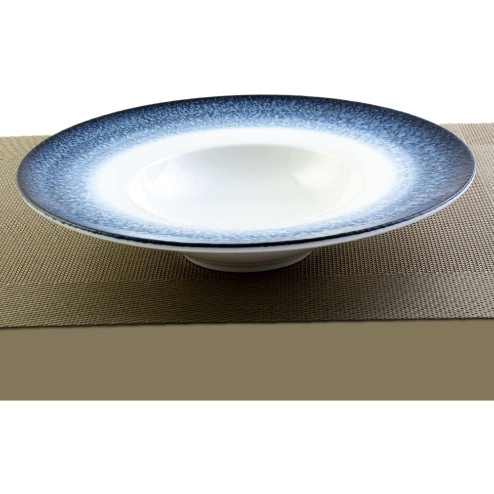 طبق حساء سكاندي تفاعلي ضحل 24 سم أزرق