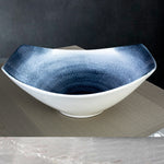 وعاء سلطة اسكندنافي ضحل تفاعلي 25 سم أزرق