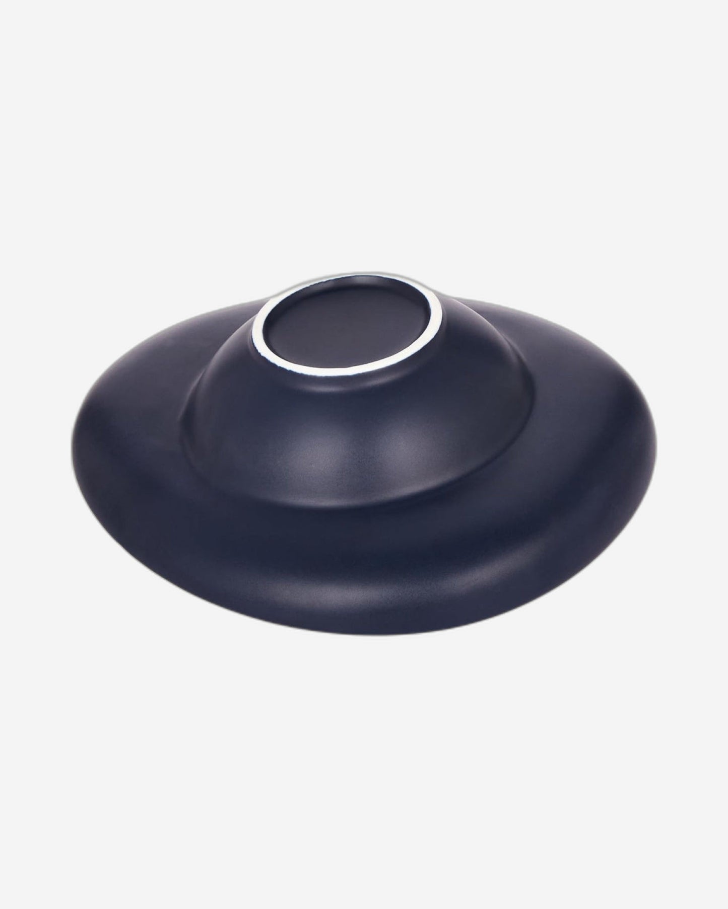 طبق معكرونة مسطح ٢٤ سم - أزرق داكن مطفي | أدوات مائدة أنيقة ومتينة للمطبخ