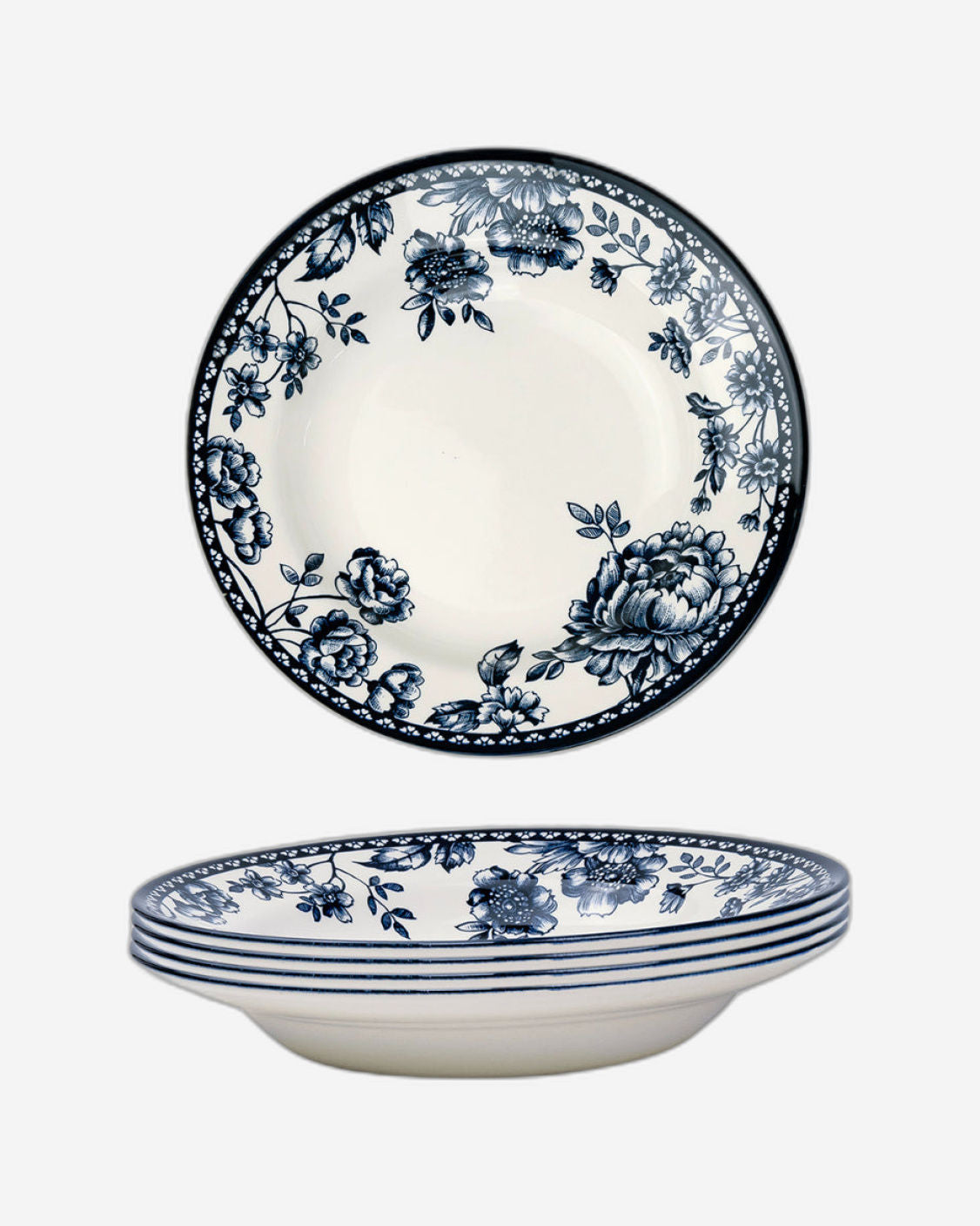 طبق حساء سيراميك أزرق داكن من Claytan Rhapsody مقاس 9 بوصات (مجموعة من قطعة واحدة)