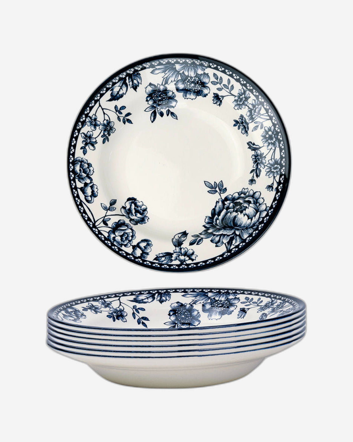 طبق حساء سيراميك أزرق داكن من Claytan Rhapsody مقاس 9 بوصات (مجموعة من قطعة واحدة)