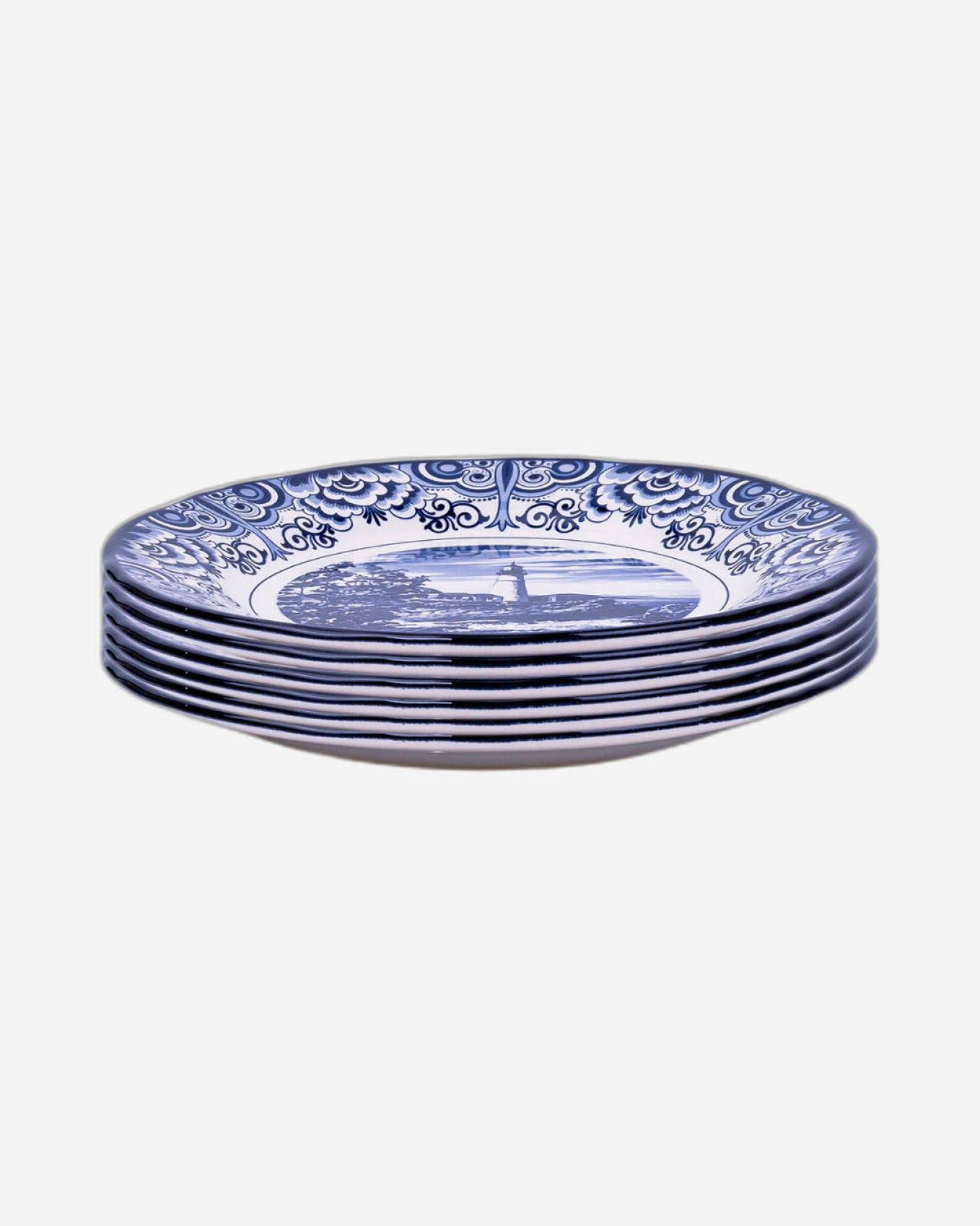 طبق سلطة سيراميكي أزرق فاتح من كلايتان مقاس 8 بوصات (مجموعة من قطعة واحدة)