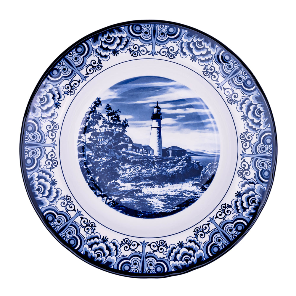 Claytan Lighthouse Blue 9-Inch Ceramic Soup Plate (Set of 1)