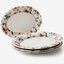 Claytan Jasper Floral Pattern Earthenware Oval Platter, 14 Inch, White, Set of 4