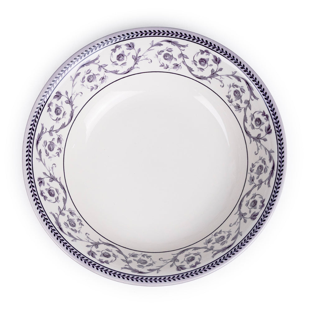 Claytan Callista Purple 9.2-Inch Porcelain Salad Bowl (Purple & White, Set Of 1)