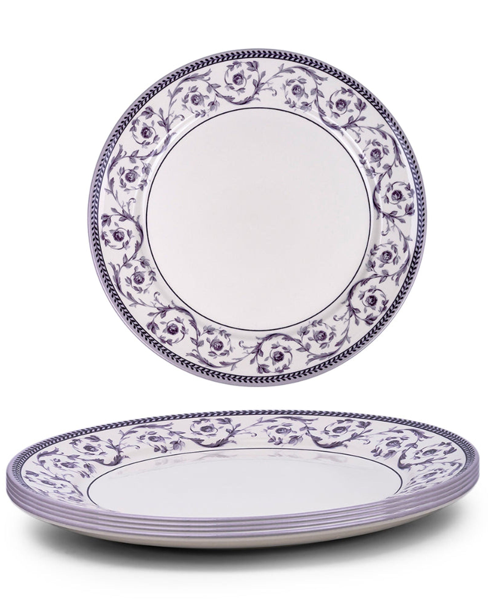 طبق تقطيع سيراميكي من كلايتان كاليستا، مقاس ١٢ بوصة (أرجواني وأبيض، مجموعة من قطعة واحدة)