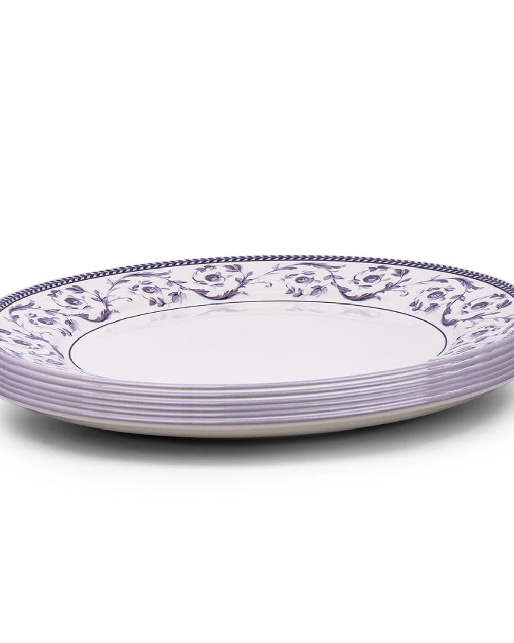 طبق تقطيع سيراميكي من كلايتان كاليستا، مقاس ١٢ بوصة (أرجواني وأبيض، مجموعة من قطعة واحدة)