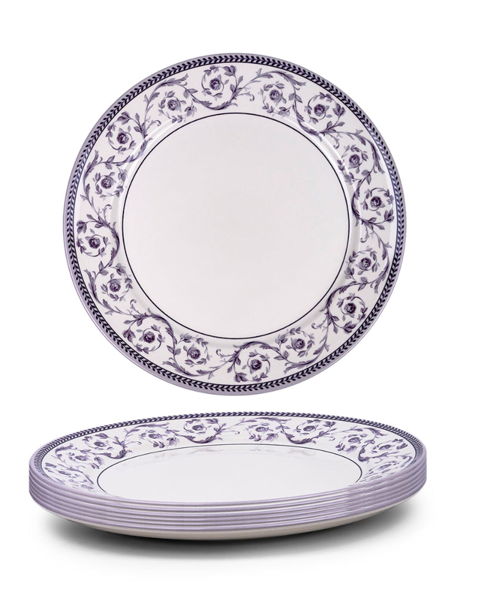 طبق تقطيع سيراميكي من كلايتان كاليستا، مقاس ١٢ بوصة (أرجواني وأبيض، مجموعة من قطعة واحدة)