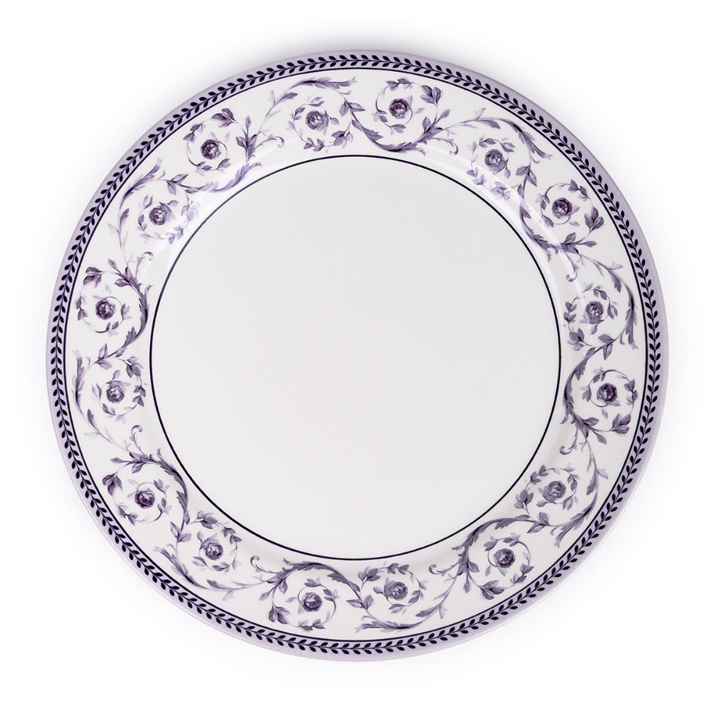 Claytan Callista 10.5 inch Ceramic Dinner Plate (Purple & White, Set Of 1)